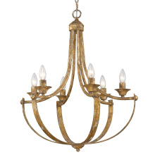 Golden 0815-6 HG - Wry Lighting Victoria 6-light Chandelier in Heirloom Gold